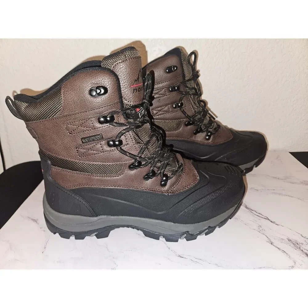 New! NORTIV 8 Men's Insulated Waterproof Rubber Sole Winter Snow Boot Size 9
